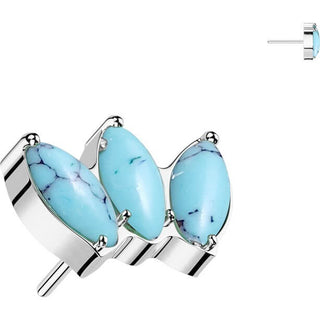 Titanium Top top natural stone marquise cut Push-In