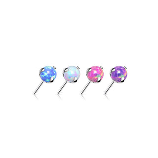 Titanium Top top ball opal claw setting Push-In