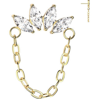 Titanium Top top chain marquise cut zirconias Push-In