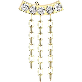 Titanium top triple chain dangle zirconias Push-In