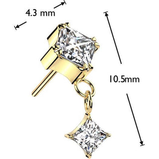 Titanium Top zirconia prong setting dangle Push-In
