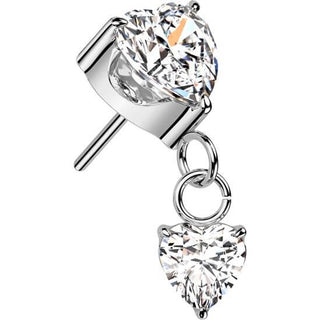 Titanium Top top heart zirconia prong setting Push-In