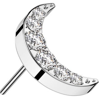 Titanium Top top crescent moon zirconia Push-In