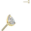 Titanium Top top prong set teardrop cubic zirconia Push-In