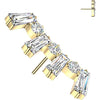 Titanium Top top baguette and round cubic zirconia crown Push-In