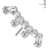 Titanium Top top baguette and round cubic zirconia crown Push-In