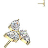 Titanium Top top pear cubic zirconia pinwheel Push-In