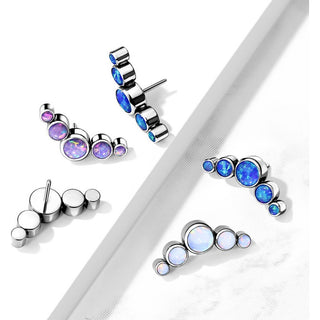 Titanium Top top 5 opals bezel setting Push-In