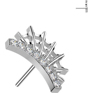 Titanium Top top lined cubic zirconia spider web Push-In