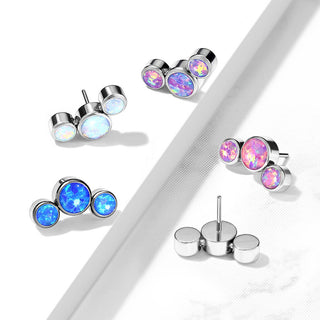 Titanium Top top 3 opals bezel setting Push-In