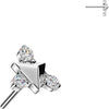 Titanium Top Top Pyramid Cut 3 Zirconias Push-In