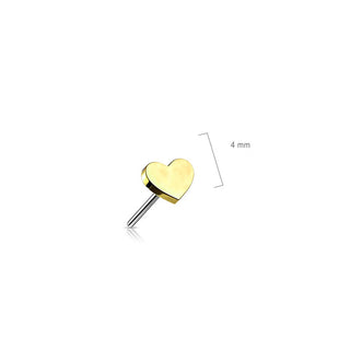 Titanium Top Top Flat Heart Push-In