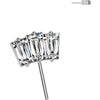 Titanium Top top fan 3 baguette cut zirconia Push-In