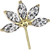 Titanium Top flower marquise cut zirconia Push-In