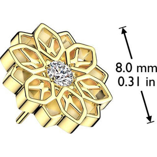 Titanium Top top lotus flower zirconia Push-In