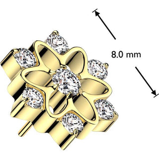 Titanium Top flower zirconia Push-In