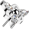 Titanium Top triangle ball 3 marquise cut zirconia Push-In