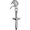 Titanio Top pendente zircone spada Push-In