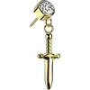 Titanio Top pendente zircone spada Push-In