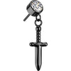 Titanio Top pendente zircone spada Push-In