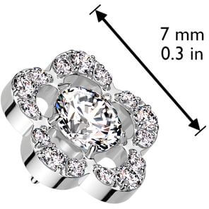 Titanio Superiore fiore zirconi Push-In