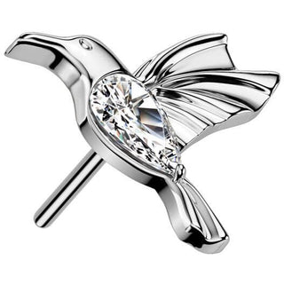 Titanio Superiore colibrì zirconi Push-In