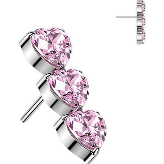 Titanium Top top 3 hearts zirconia Push-In