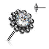 Titanium Top top flower zirconia with beaded balls Push-In