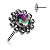 Titanium Top top flower zirconia with beaded balls Push-In