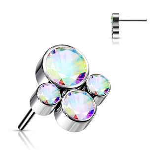 Titanium Top top 4 zirconias bezel setting Push-In