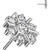 Titanium Top flower zirconia Push-In