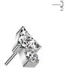 Titanio Superiore triangolo freccia zirconi Push-In
