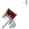 Titanio Superiore quadrato zirconi Push-In