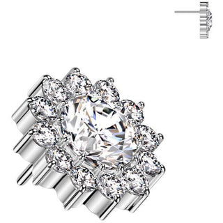 Titanio Superiore fiore zirconi Push-In