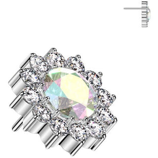 Titanio Superiore fiore zirconi Push-In