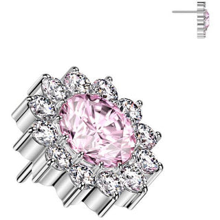 Titanio Superiore fiore zirconi Push-In