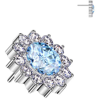 Titanio Superiore fiore zirconi Push-In