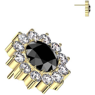 Titanio Superiore fiore zirconi Push-In