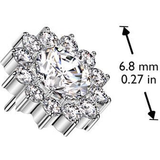 Titanio Superiore fiore zirconi Push-In