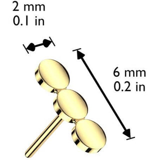 Titanium top three flat circles Push-In