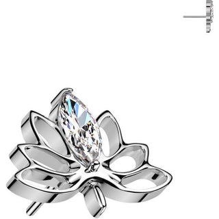 Titanio Superiore fiore di loto zircone Push-In