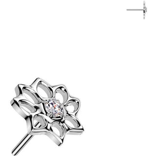 Titanio Superiore fiore di loto zircone Push-In