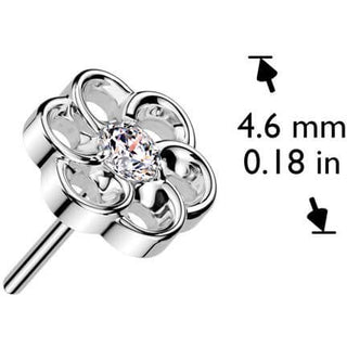 Titanium top flower zirconia Push-In