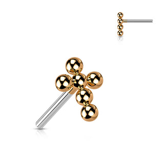 Titanium Labret Cross Ball Push-In