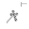 Titanium Labret Cross Ball Push-In