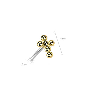Titanium Labret Cross Ball Push-In
