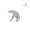 Titanium top crescent moon zirconia Push-In