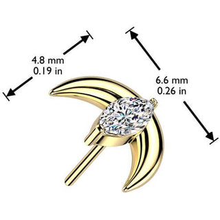 Titanium top crescent moon zirconia Push-In