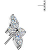 Titanium Top top flower zirconia marquise cut Push-In