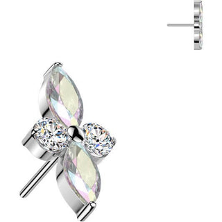 Titanium Top top flower zirconia marquise cut Push-In